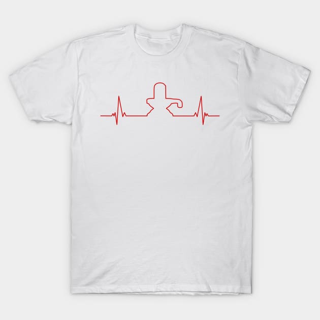 Shivling heartbeat red T-Shirt by Geoji 